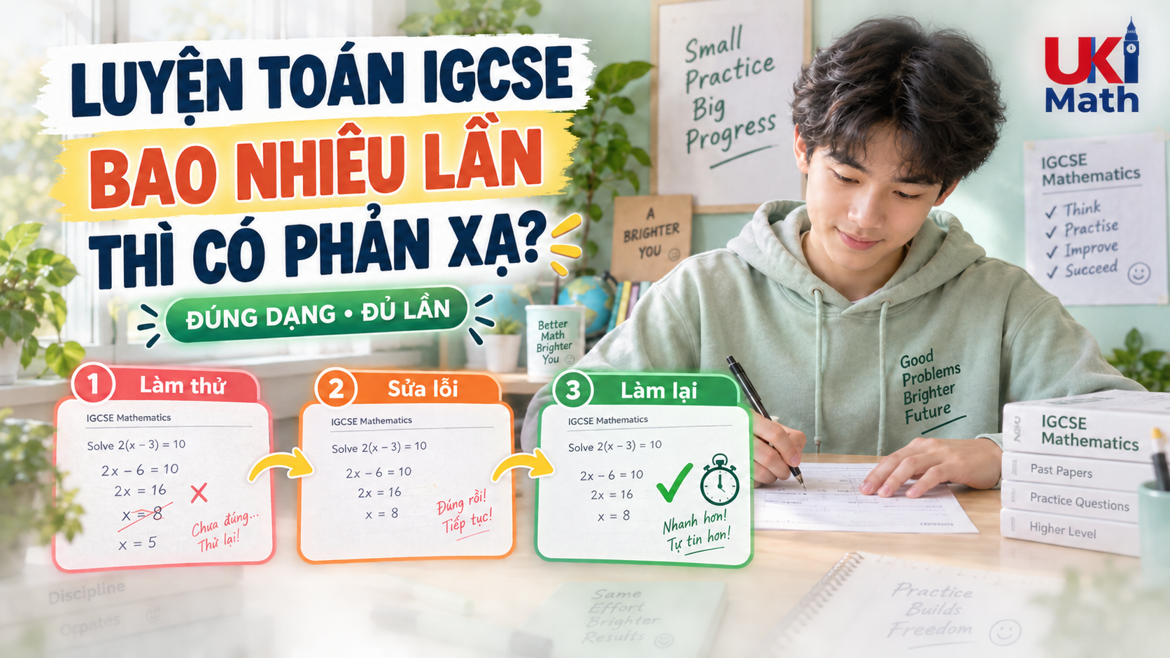 4. Luyện Toán IGCSE bao nhiêu lần thì con có phản xạ làm bài