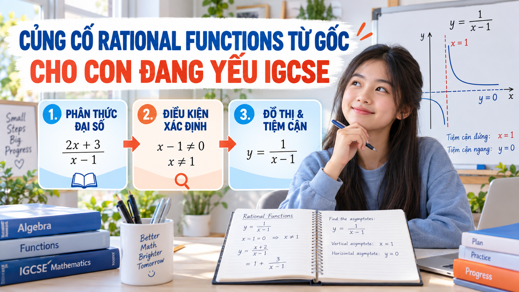 14. Củng cố lại Rational Functions từ gốc cho con học kém IGCSE