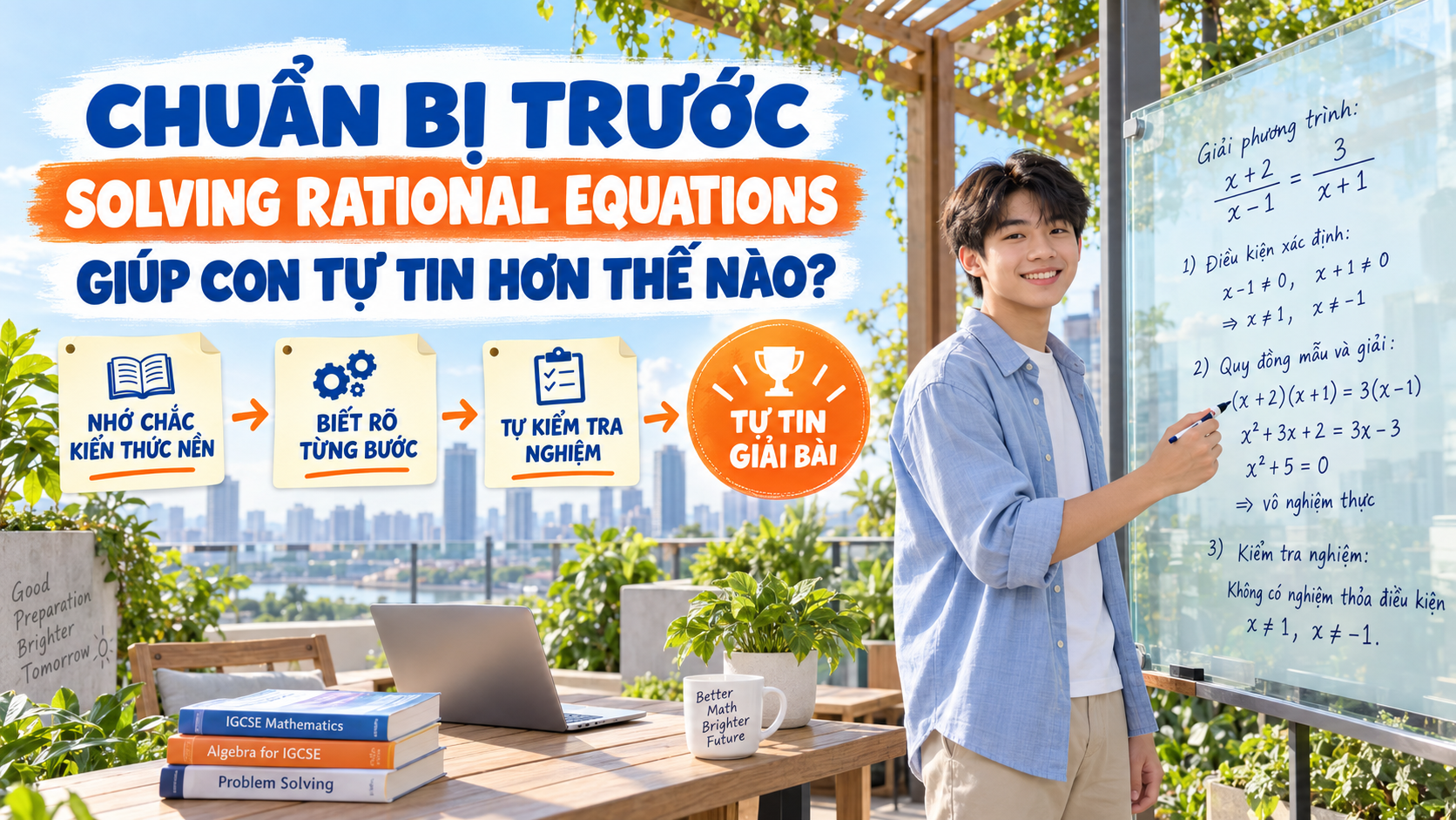 9. Chuẩn bị trước Solving Rational Equations giúp con tự tin hơn thế nào?